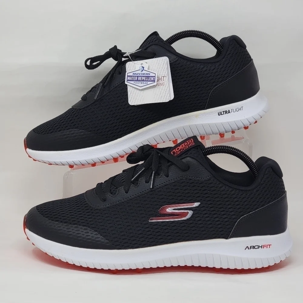 Skechers GO GOLF Men's Size 8 Max Fairway 3 Water Repellent BLACK/RED 214029 New